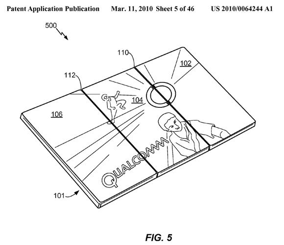 Das von Qualcomm beschriebene Tablet-Gerät setzt sich aus bis zu drei Bildschirmen zusammen (Bild: Qualcomm).
