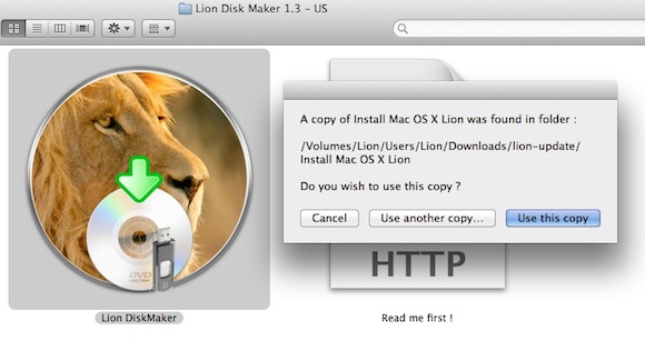 Lion DiskMaker erstellt ein bootbares Startmedium mit Mac OS X 10.7 Lion.