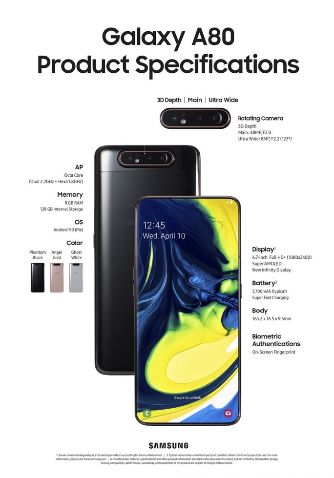 galaxy a80 specs